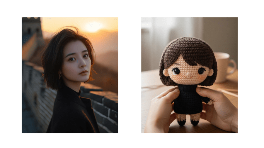 Chibi Knitted Doll nano banana  ai generated