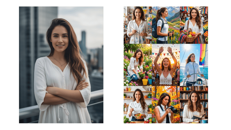 3x3 grid portrait  nano banana  ai generated