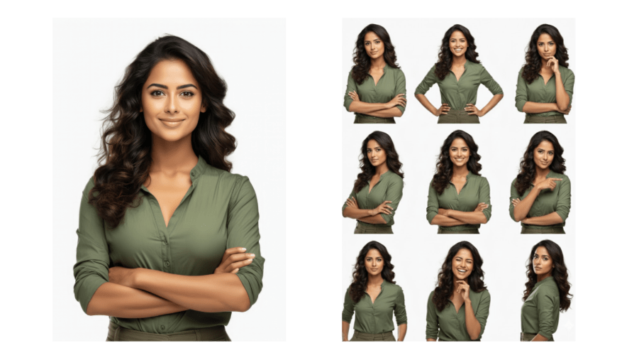 3x3 Photo Grid Pose  nano banana  ai generated