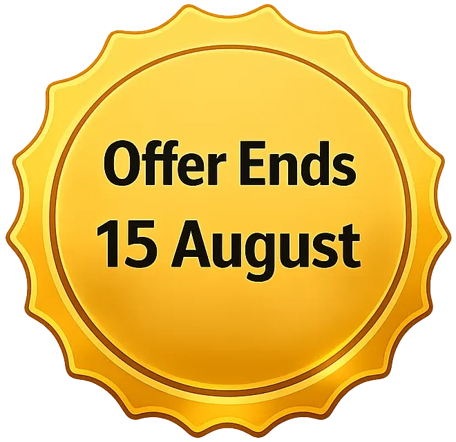 Offer Ends 15 August
